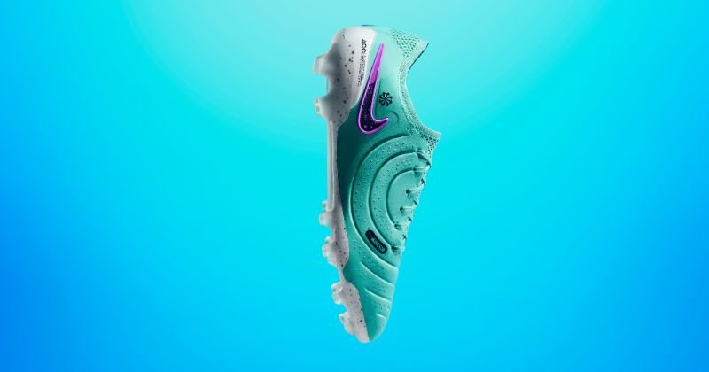 nike tiempo legend 10 football boot peak ready pack instep view in light blue